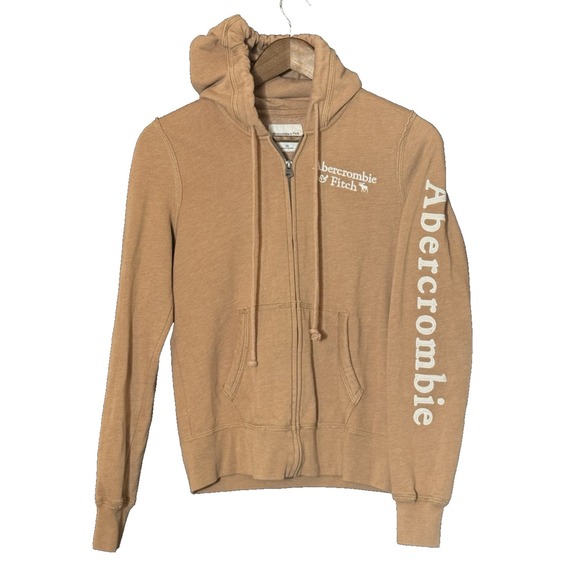 Y2K Abercrombie & Fitch Full Zip Hooded Sweatshirt XS Spellout Preppy Mallcore - Picture 1 of 8